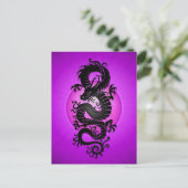 パープルバースト中国のドラゴン ポストカード (スタンド正面)