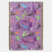 パープルバードケージ&フローラルバーズパープルブランケット スローブランケット (正面縦)