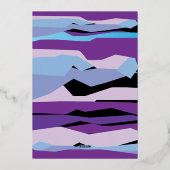 パープルバーバルミツワー招待状と金箔 箔招待状 (裏面)