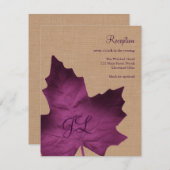 パープルバーラップモノグラムの披露宴カード 招待状 (正面/裏面)