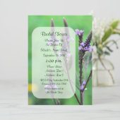 パープルバーヴェンフラワーブライダルシャワー招待状 招待状 (スタンド正面)