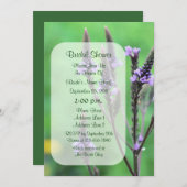 パープルバーヴェンフラワーブライダルシャワー招待状 招待状 (正面/裏面)