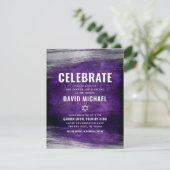 パープルバー（ユダヤ教の）バル・ミツバー銀モダン箔はっきりした型 エンクロージャーカード (スタンド正面)