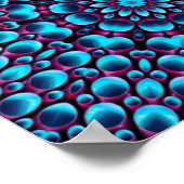 パープルパイプヴィンテージブルーフラクタル万華鏡のように千変万化するパターン ポスター (角)