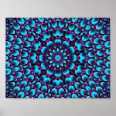 パープルパイプヴィンテージブルーフラクタル万華鏡のように千変万化するパターン ポスター (正面)