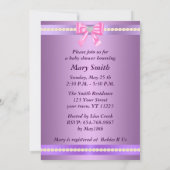 パープルパシファイヤーベビーシャワー招待状 招待状 (裏面)