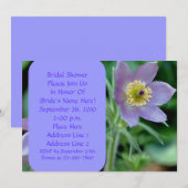 パープルパスケフラワーのブライダルシャワー 招待状 (正面/裏面)