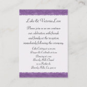 パープルパステルとダイヤモンドスワーズリボン結婚ズ エンクロージャーカード (裏面)