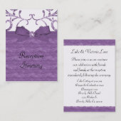 パープルパステルとダイヤモンドスワーズリボン結婚ズ エンクロージャーカード (正面/裏面)