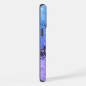 パープルパステルグリッターアンドモノグラムのジュエル iPhoneケース (右側面)