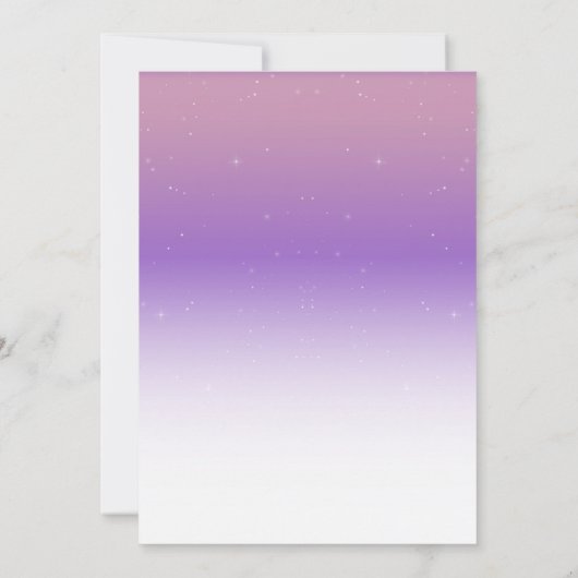 パープルパステルグリッターグラムドレススウィート16パーティー 招待状 (裏面)