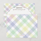 パープルパステルベビーシャワーモミーへアドバイスカード アドバイスカード (正面/裏面)