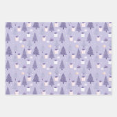 パープルパステルホリデーラッピング紙 ラッピングペーパーシート (正面3)