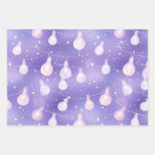 パープルパステルホリデーラッピング紙 ラッピングペーパーシート (正面)