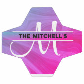 パープルパステルホログラフィカスタムックモノグラム名 サッカーボール (フラット)