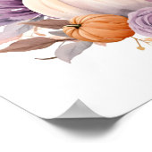 パープルパステル水彩ハロウィンカボチャのポスター ポスター (角)