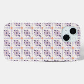 パープルパステル装飾カラフルタイル Case-Mate iPhoneケース (裏面 (横))
