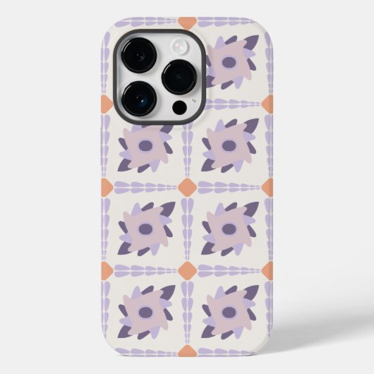 パープルパステル装飾カラフルタイル Case-Mate iPhoneケース (裏面)