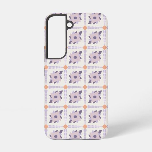パープルパステル装飾カラフルタイル SAMSUNG GALAXYケース (裏面)