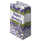 パープルパターン（の模様が）あるスモール紙抱き枕 スモールペーパーバッグ (正面アングル)