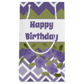 パープルパターン（の模様が）あるスモール紙抱き枕 スモールペーパーバッグ (正面)