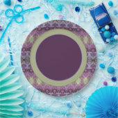 パープルパターン（の模様が）あるデザイン ペーパープレート (パーティー)