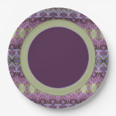 パープルパターン（の模様が）あるデザイン ペーパープレート (正面)