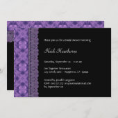 パープルパターン&レースブライダルシャワー 招待状 (正面/裏面)