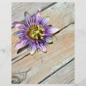 パープルパッシフローラフラワーウェザードウッド紙 (正面)