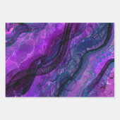 パープルパッションアルコールインク抽象デザイン ラッピングペーパーシート (正面2)