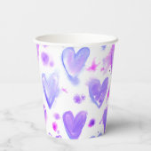 パープルパッションウォーターハート紙カップ 紙コップ (裏面)