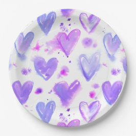 パープルパッションウォーターハート ペーパープレート