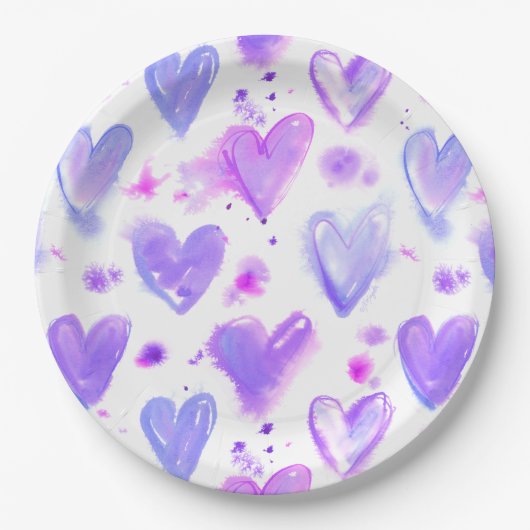 パープルパッションウォーターハート ペーパープレート (正面)