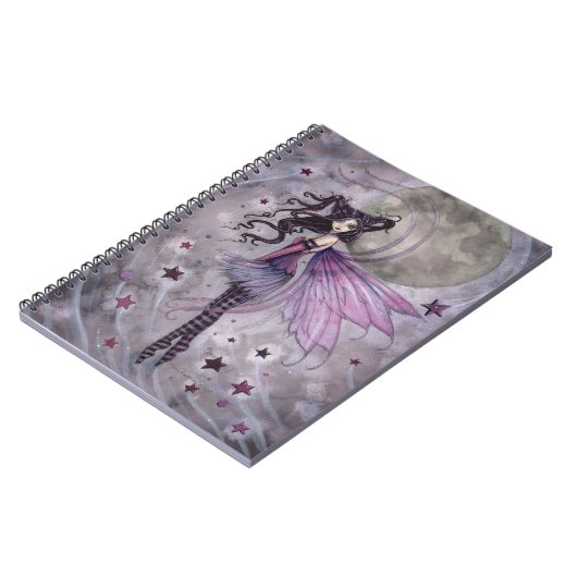 パープルパッションゴシック妖精ファンタジーアートノート ノートブック (左側)