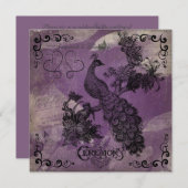 パープルパッションピーコック結婚式招待状 招待状 (正面/裏面)