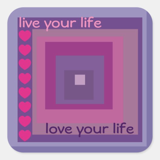 パープルパッションラベンダーフィールドダイヤモンドパターンアート スクエアシール (正面)