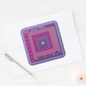 パープルパッションラベンダーフィールドダイヤモンドパターンアート スクエアシール (封筒)