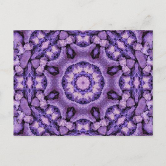 パープルパッション万華鏡のように千変万化するパターン ポストカード (正面)