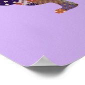 パープルパッチワークダックシュントのウォールアート ポスター (角)