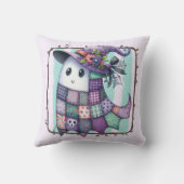 パープルパッチワーク幽霊ハロウィン不気味- Decor クッション (裏面)
