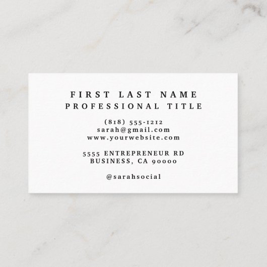 パープルパニエレガントシーの花の名刺 名刺 (裏面)