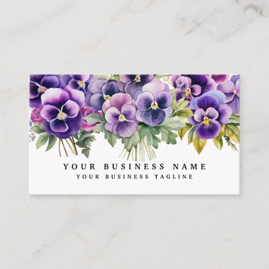 パープルパニエレガントシーの花の名刺 名刺 (正面)