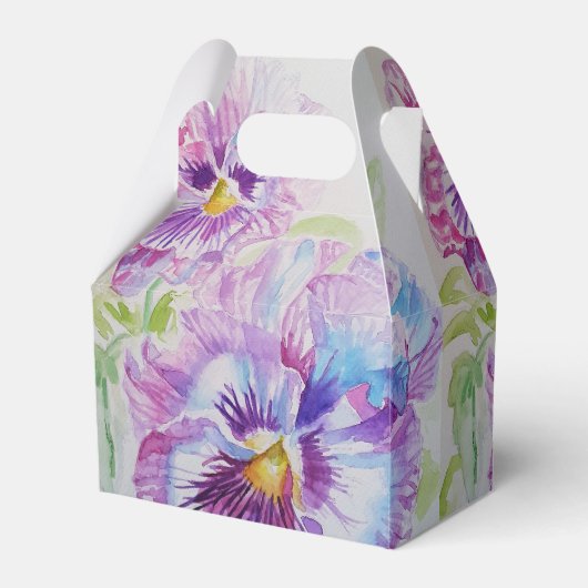 パープルパニ結婚ーのケーキ用箱 フェイバーボックス (正面サイド)