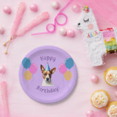 パープルパピードッグ誕生日ポーティ ペーパープレート (パーティー)