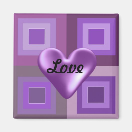 パープルパフィーハート マグネット (正面)