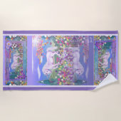 パープルパラダイスビーチタオル ビーチタオル (正面)