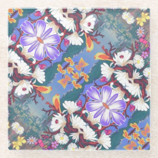 パープルパラダイス ガラスコースター (正面)