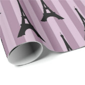 パープルパリエッフェルタワーパターン ラッピングペーパー (ロールコーナー)