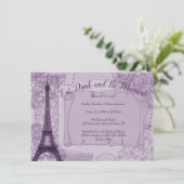 パープルパリジャンリハーサルディナー招待状 招待状 (スタンド正面)