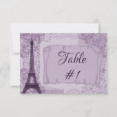 パープルパリジャン披露宴テーブルカード 招待状 (正面)